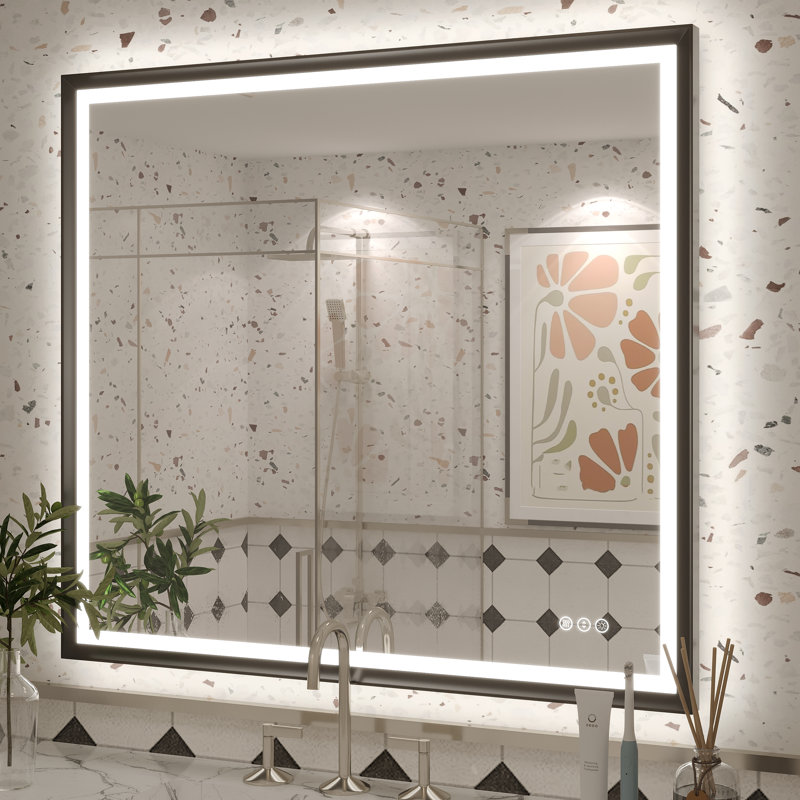 Miroir de salle de bain / meuble-lavabo mural Molly, 40 po x 36 po
