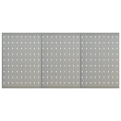 Wall-Mounted Peg Boards 3 pcs 15.7 x 22.8 in Steel Tool Organizer Pegboard Set Garage Workshop Storage System