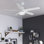 Ventilateur de plafond intelligent 52 pouces 52 lumières avec télécommande et télécommande Aerodyne