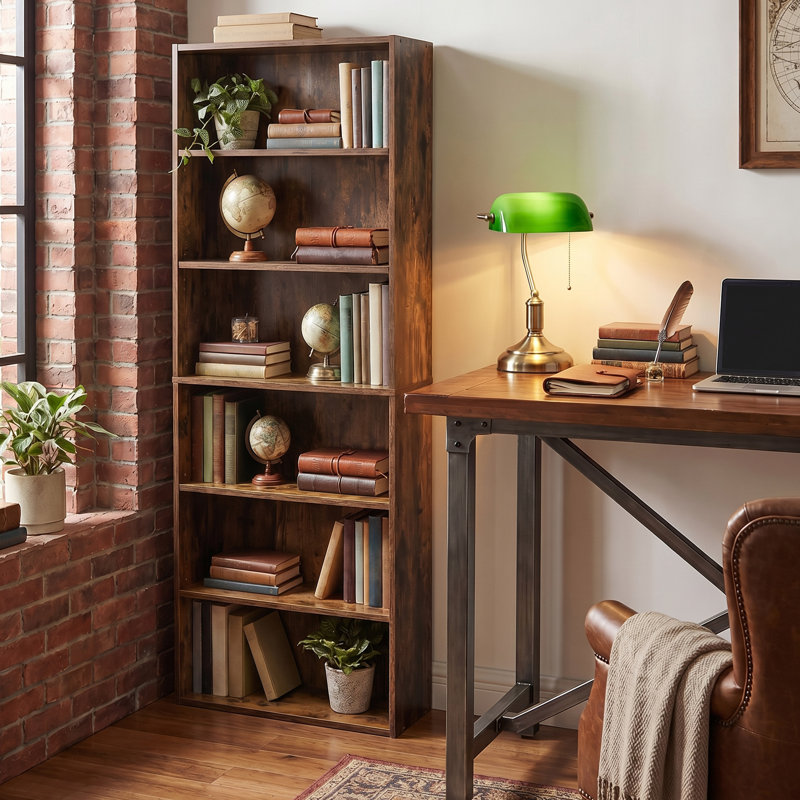 Sylvan 6 Tier 63" H x 24" W Standard Bookcase, Brun