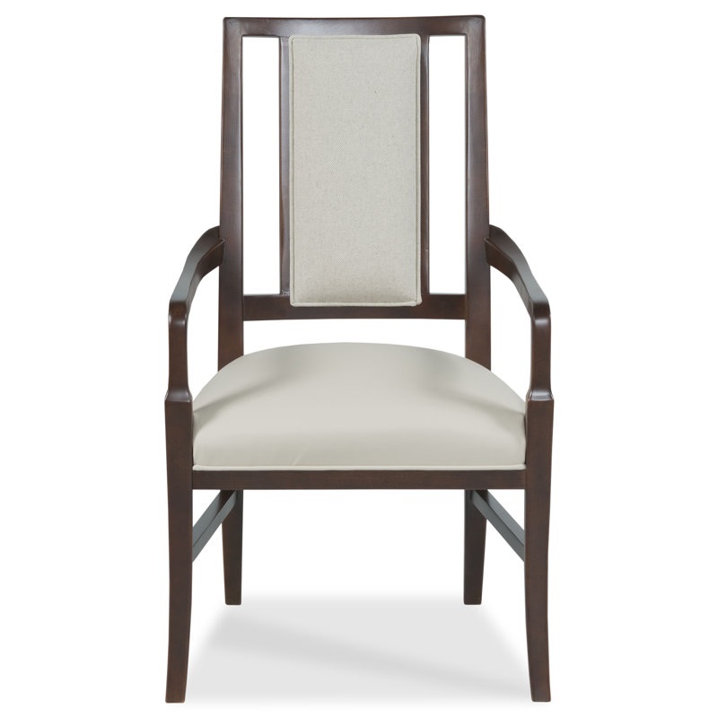 Chaise avec accoudoirs rembourrée Walsh, 8789 Écorce, Espresso