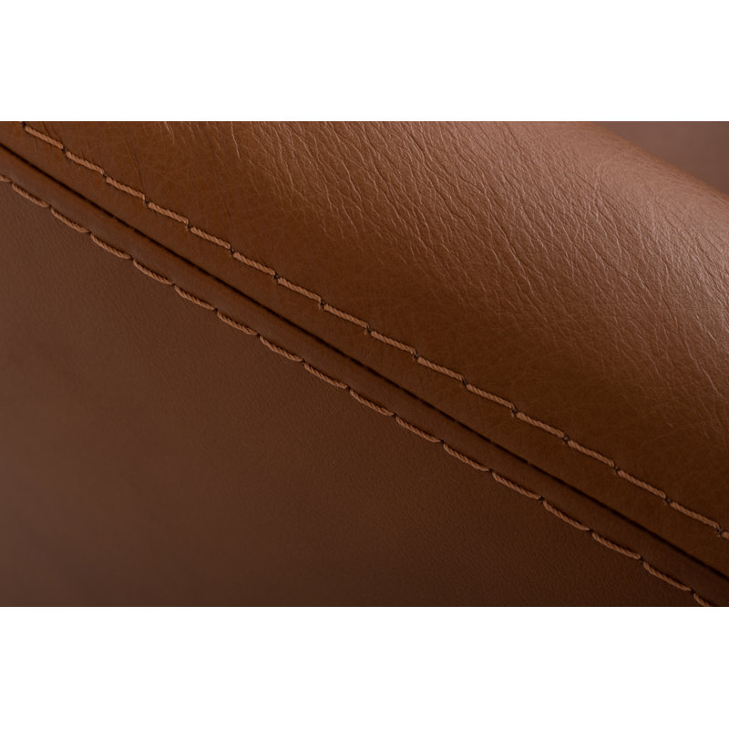 Averie Genuine Leather Designer Armchair, Cognac