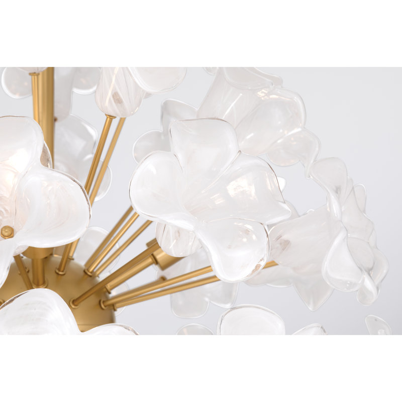Luminaire suspendu 8 lumières Bloome, 24.25" H x 22" W x 22" D, 8 lumières