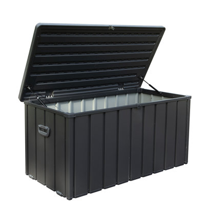 Rangement pour terrasse de 120 gallons - Gris foncé imperméable pour coussins et outils