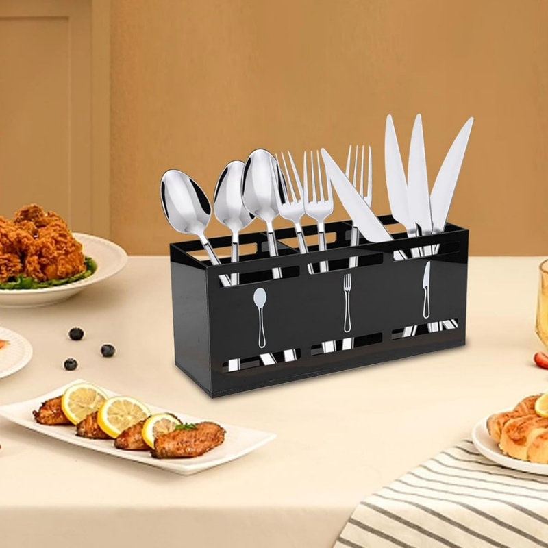 Acrylic Rectangle Flatware Caddy