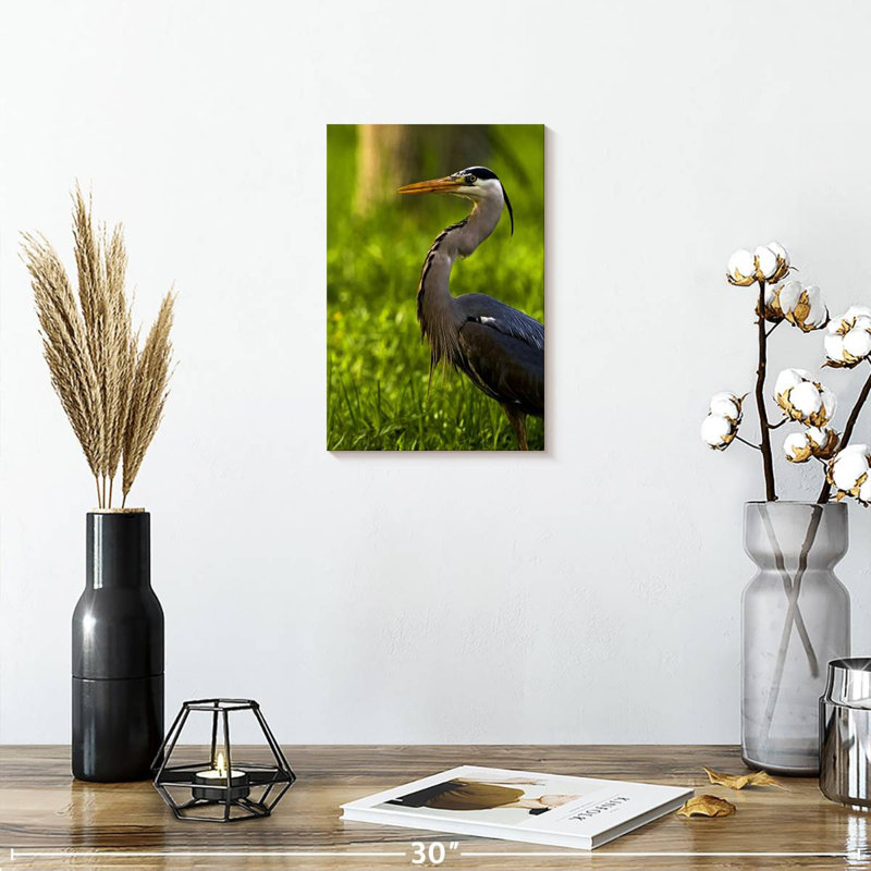 Brampt Grassland Grey Heron, 24" H x 16" W