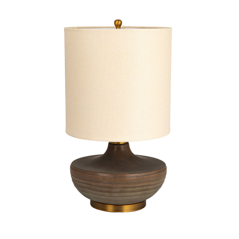Salem Stoneware Table Lamp with Elongated Drum Shade