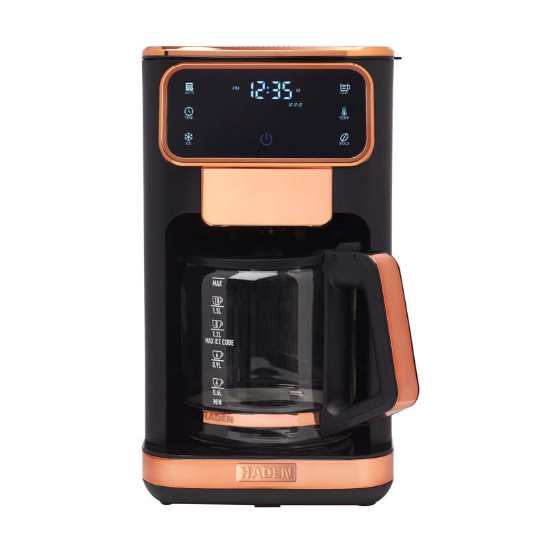 Cafetière numérique chaude et glacée HADEN, Noir / Cuivre
