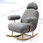Chaise berçante Comfy - tissu gris avec base dorée et fauteuil oscillant