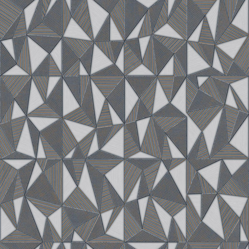Papier peint géométrique à motif triangulaire, Gris