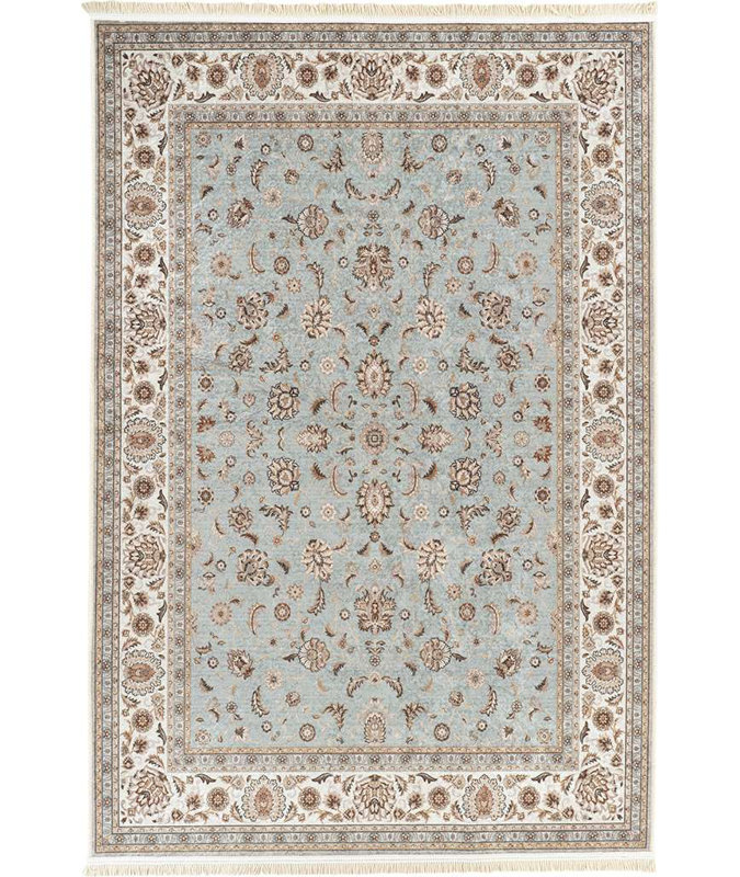 Alfa Rich Cyarah Ultra-Thin Oriental Teal Cream Washable Non-Slip Area Rugs for Living Room Bedroom, Runner 2'11'' x 4'11''