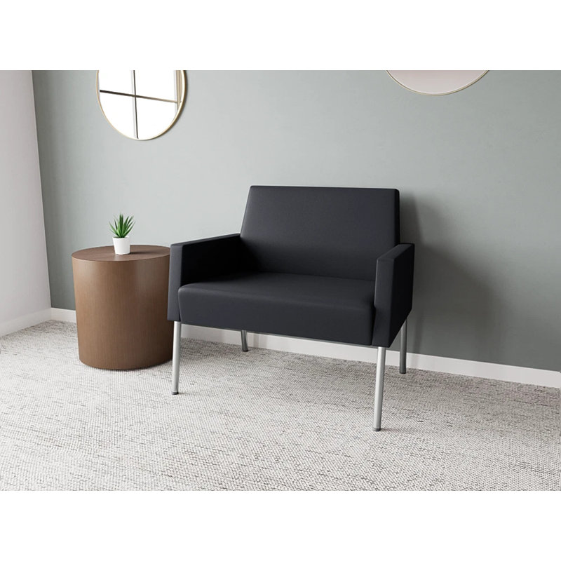 Fauteuil de réception Mystic, Argent argent, Noir Modena