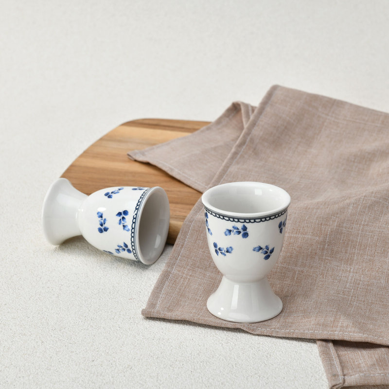 Coquetier en porcelaine rétro indigo