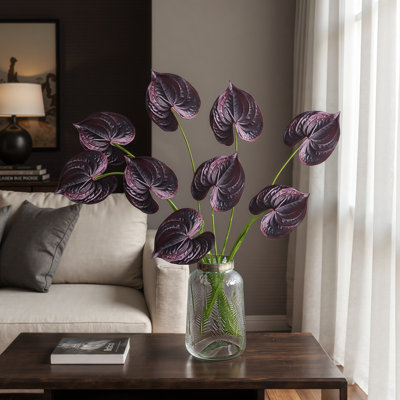 10 pièces artificielles fleurs de lys Anthurium 24 "fausses fleurs tropicales pour bouquets de vase décoration de bureau à domicile