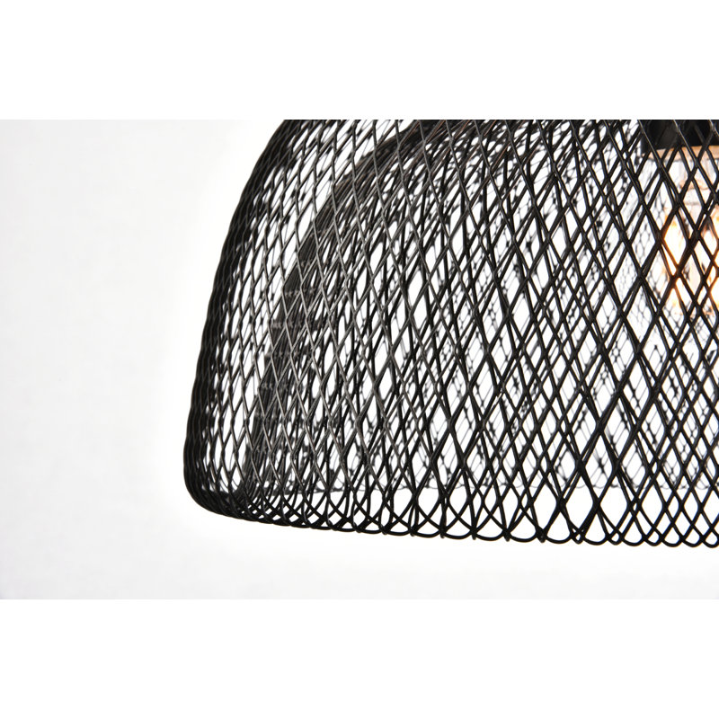 Luminaire suspendu en forme de dôme à 1 lumière, H 72 po x l 13,5 po x p 13,5 po