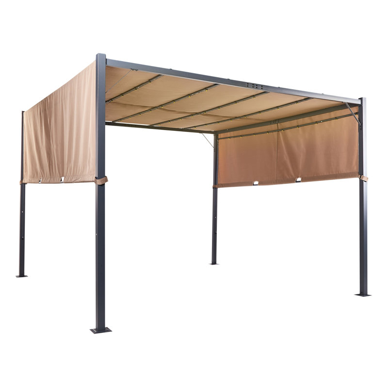 Pergola with LED Lights 310 x 310 cm Burcin, Brown