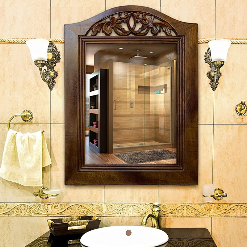 Wood Flat Wall Mirror