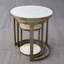 3 Piece Marble Top Nesting Table Set-Brass