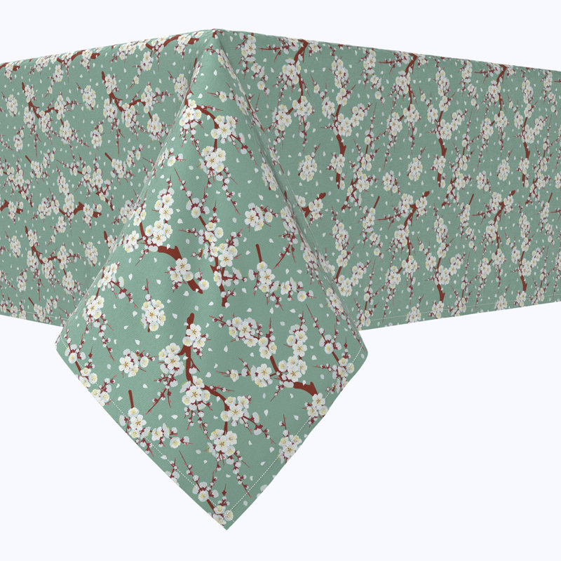 Rectangular Tablecloth, 100% Cotton, 52X104", Chinese Cherry Blossom, 104" L x 52" W