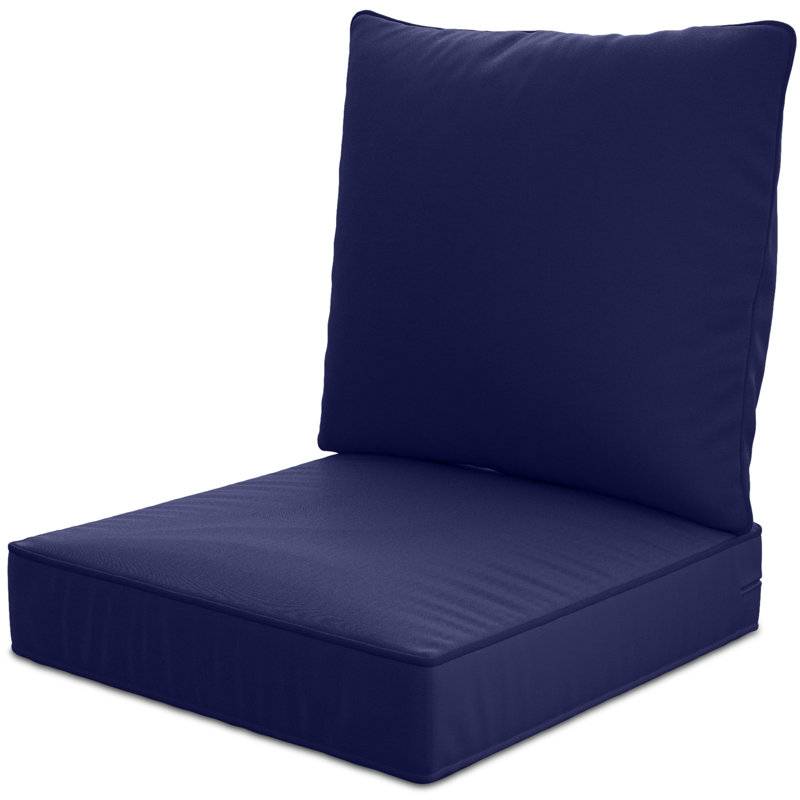 24" X 24" X 6" Outdoor Deep Seat Cushions Set, 1, Navy Blue