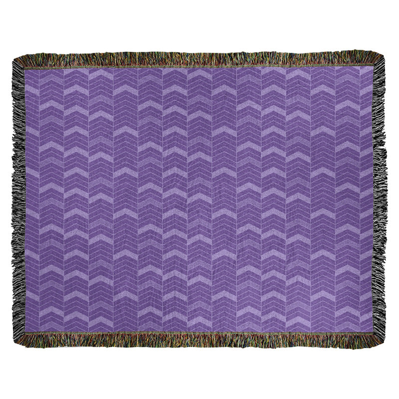 Couverture en coton tissé Rhonda, l 37 po x L 52 po, Lavande