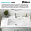 KRAUS Elavo. Lavabo de salle de bain rectangulaire encastré en céramique blanche avec trop-plein, KCU-242