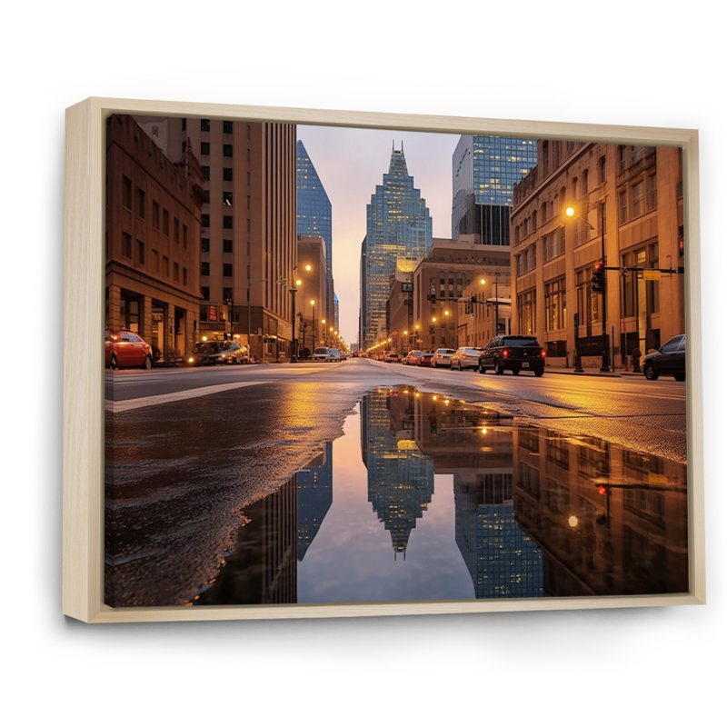 Dallas Perspectives II, reproduction d'art sur toile, H 16 po x l 32 po x P 1 po, Cadre naturel flottant