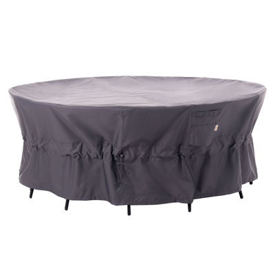 Housse de protection pour meubles de patio ronde de qualité supérieure, imperméable, 62 po x 31 po, tissu antidéchirure teint dans la masse, garantie de 3 ans