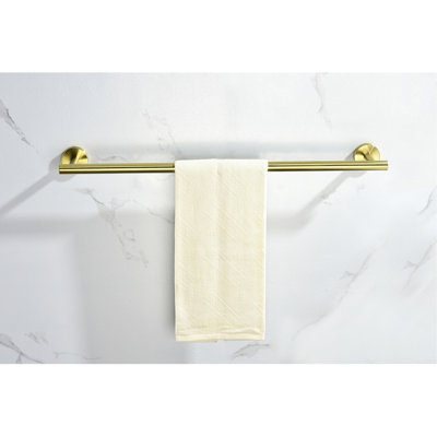 Stainless Steel Bathroom Towel Rack 9 Piece - Brushed Gold, Scratch- Construction, Enhances Quality Assurance Guarantee Build,