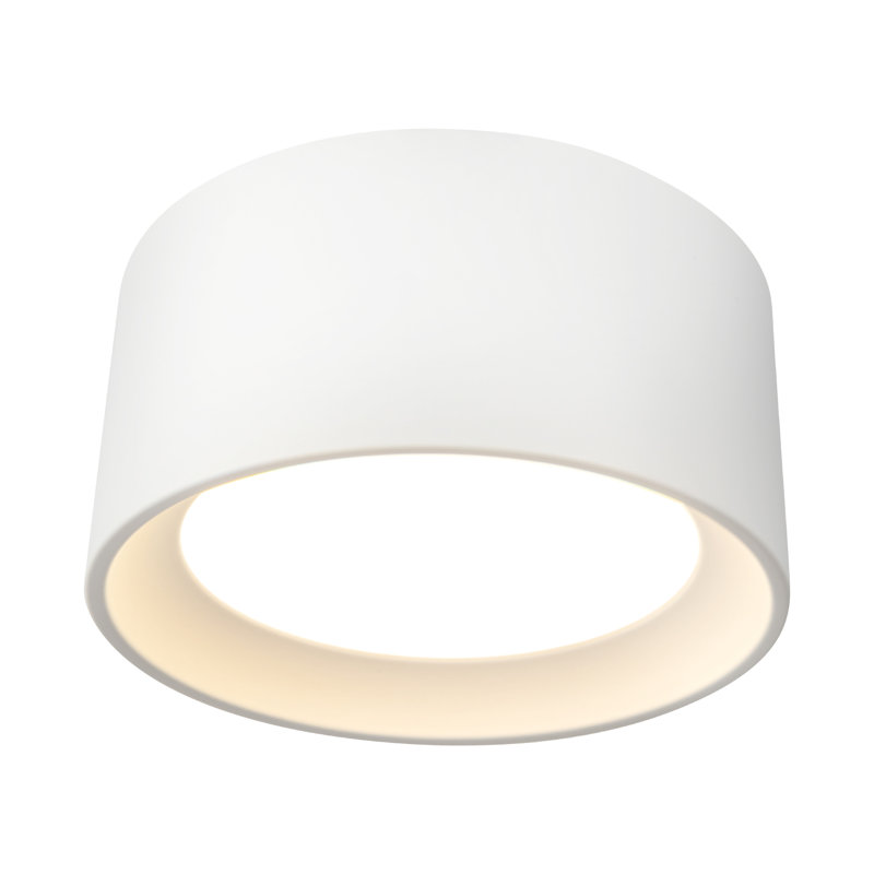 Uma 7-in Black dimmable LED Semi-Flush Mount, Height 3.5 in, White