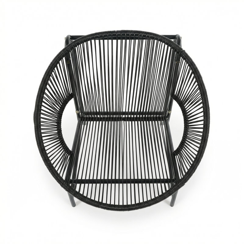 Chaises longues d'extérieur en osier tressé Acapulco Wicker, Noir