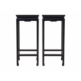 Pair of Elm Wood Side Tables