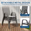 Outdoor Dining Chairs Set of 6, Stackable Patio Chairs with Textilene Fabric and High Back for Backyard Garden Balcony-1024339660