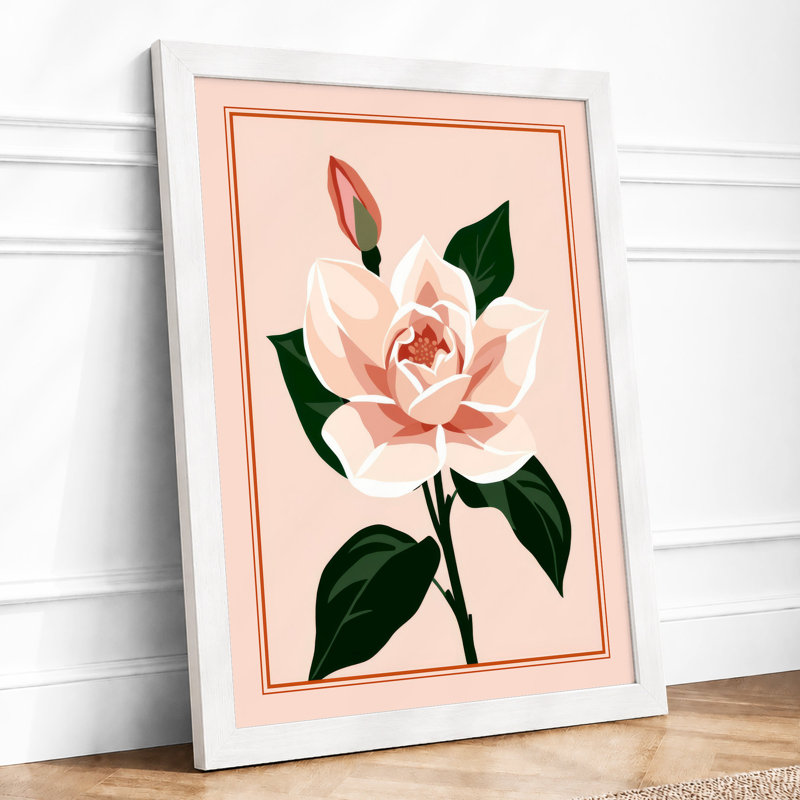 Classic Rose Study Botanical - Print, A3 - 42.0 x 29.7 cm, White