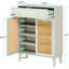 Armoire à chaussures 31,49 "en bois avec portes en rotin et tiroir, range-chaussures à 4 niveaux
