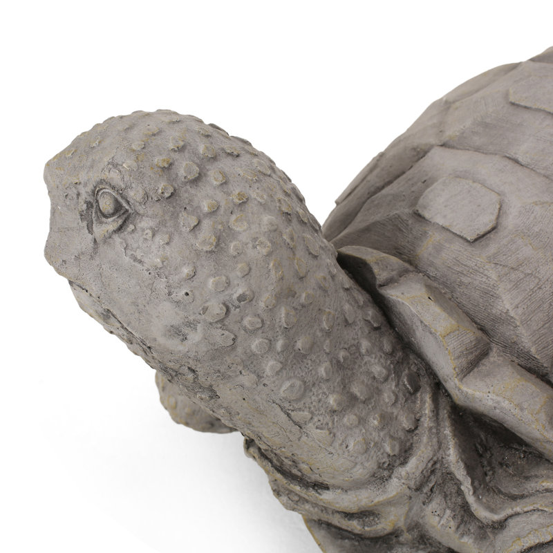 Statue de tortue majestueuse d'extérieur en gris foncé - aucun assemblage requis