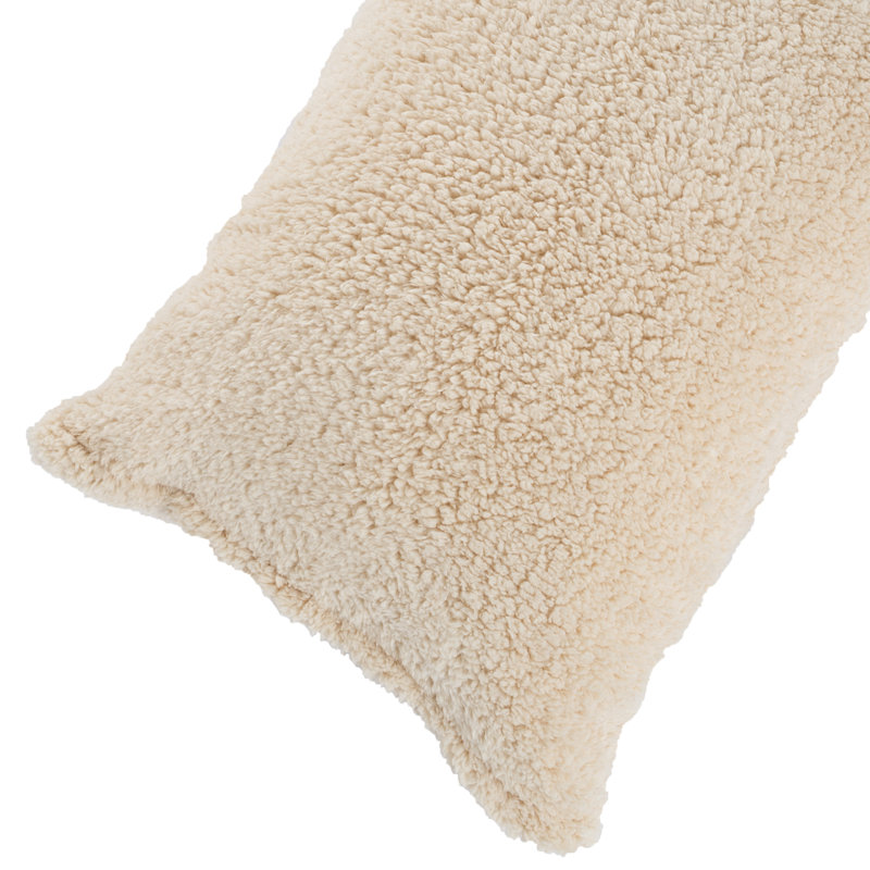  Housse de coussin en sherpa doux - Housse de coussin en sherpa en polyester doux et confortable, Ivoire