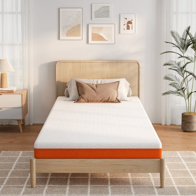 Gel Memory Foam Medium Mattress, Twin Size Mattress With Removable Washable Cover, 6"