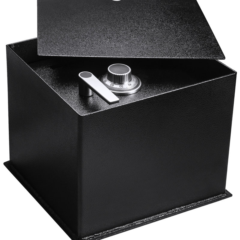 Floor Safe 0.89 Cubic Ft - Steel, 12.51 In Height, Black With Lock Steel Black, Drop Slot, 82.98 Lb Product Weight