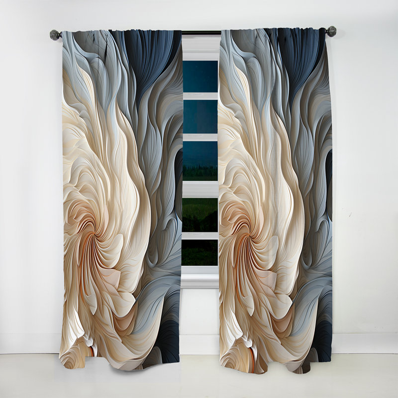 Arnaz - Abstract Curtain - Room Darkening Geometric Curtain - 1 Panels, 52" W x 63" L