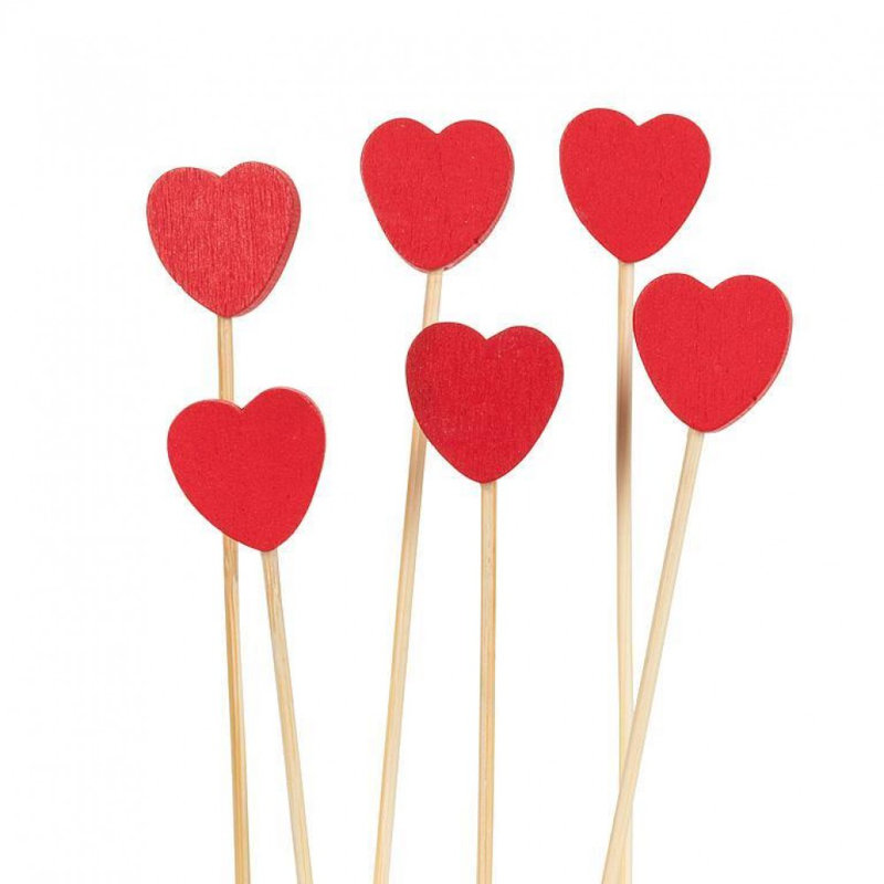Red Heart Shaped 100 Piece Cocktail Pick