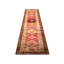 Tapis de couloir unique en laine noué à la main de style années 1960 de 2 pi 11 po x 11 pi 10 po en brun / orange / ivoire