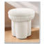 Tabouret d'appoint en forme de champignon - Tissu en peluche beige en peau de mouton - Base piédestal-235929679
