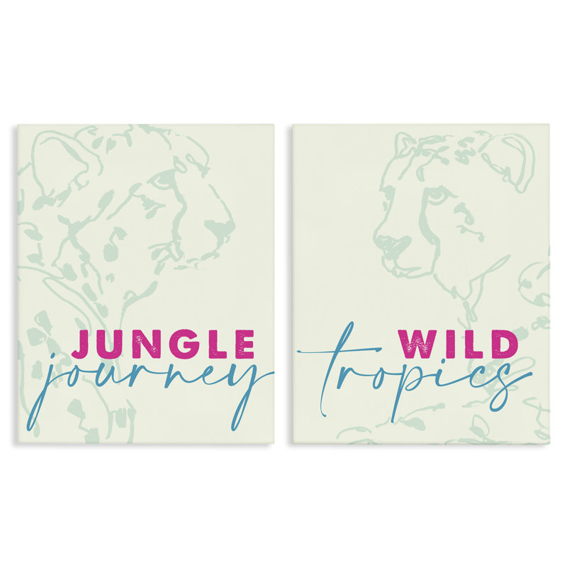 Ensemble de 2 toiles de guépards de la faune, design par Lanie Loreth, H 30 po x l 24 po