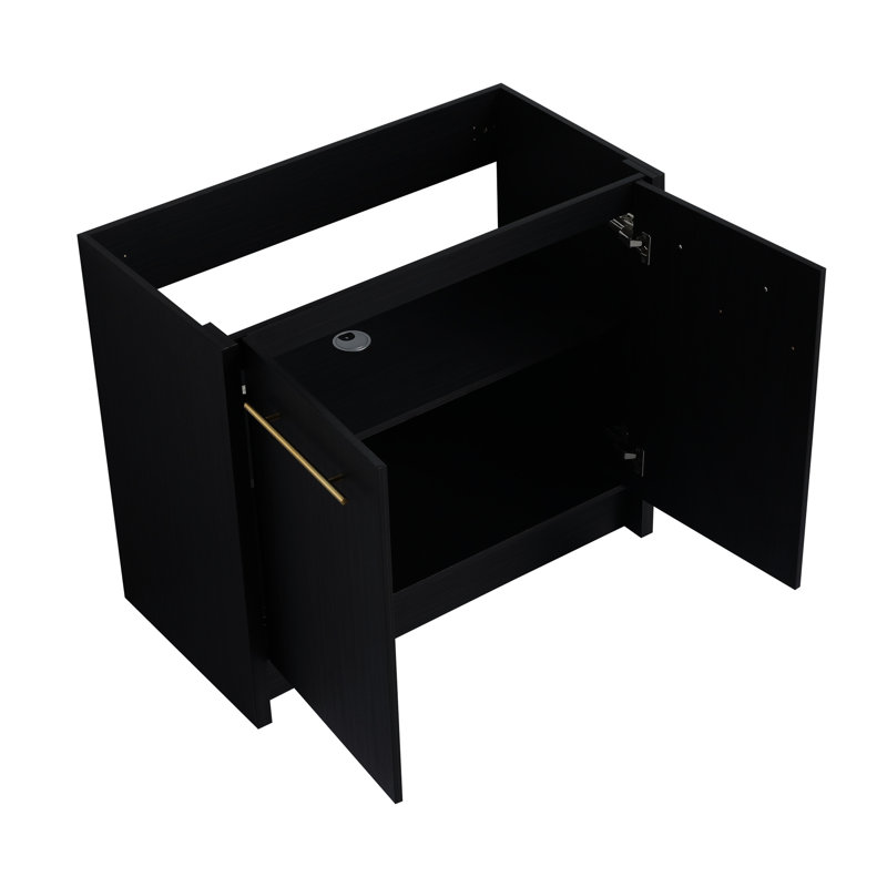 Meuble-lavabo autoportant en châtaignier noir - 36 po, châtaignier efficace, robuste, 36"
