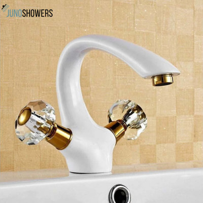 Robinet à un trou en chrome poli pour lavabo de salle de bain compact avec poignée levier