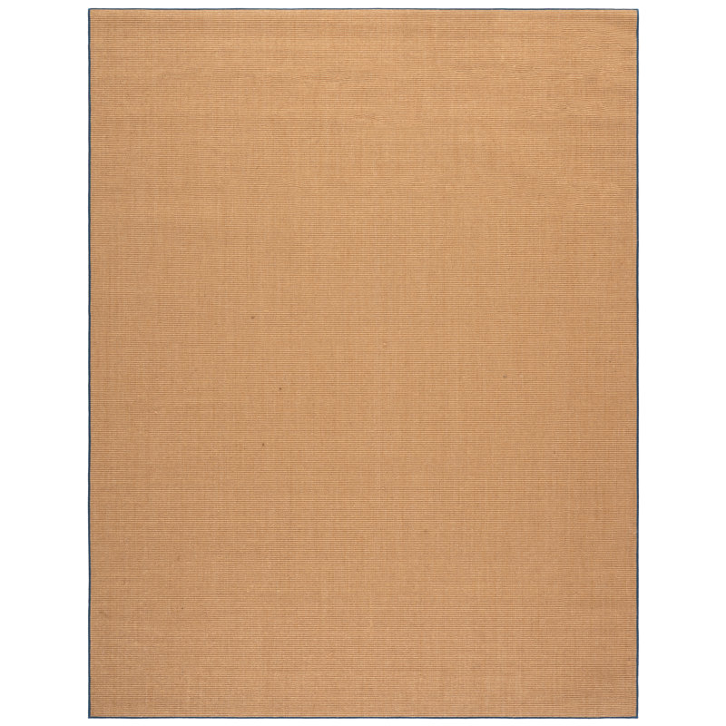 Msr9501 Martha Stewart Sisal/Jute Solid Color Rug in Natural/Navy/Ivory, Rectangle 8' x 10'