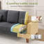 220cm Corduroy Sofa with 3 Seats, No Tool Assembly,Solid Wood Frame and Solid Wood Legs-1327335153
