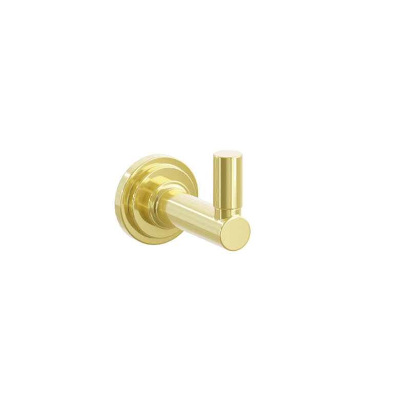 Emtek Select Single Hook w/ Step Disc Rosette, Round Stem & Smooth Tip, Unlacquered Brass