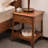 17.72" Brown Solid Wood Rectangular Coffee Table